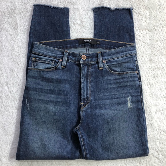 Hudson Barbara Super Skinny Distressed Jeans - Picture 3 of 8